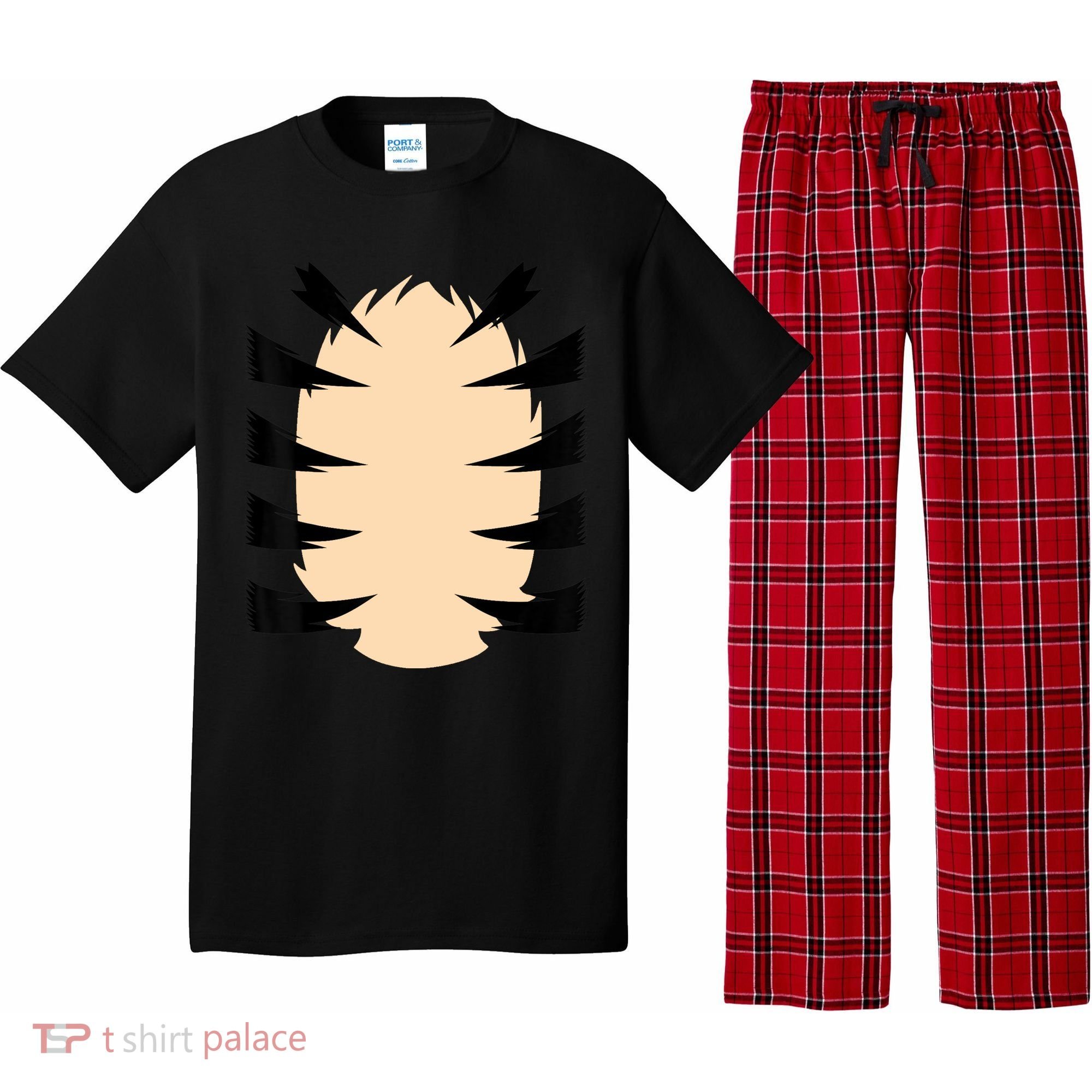 FRONT & BACK Orange Tiger Costume DIY Halloween Costume Pajama Set