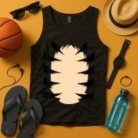 FRONT & BACK Orange Tiger Costume DIY Halloween Costume Tank Top thumb 4