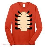 FRONT & BACK Orange Tiger Costume DIY Halloween Costume Long Sleeve Shirt thumb 0