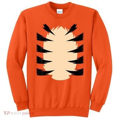 FRONT & BACK Orange Tiger Costume DIY Halloween Costume Sweatshirt