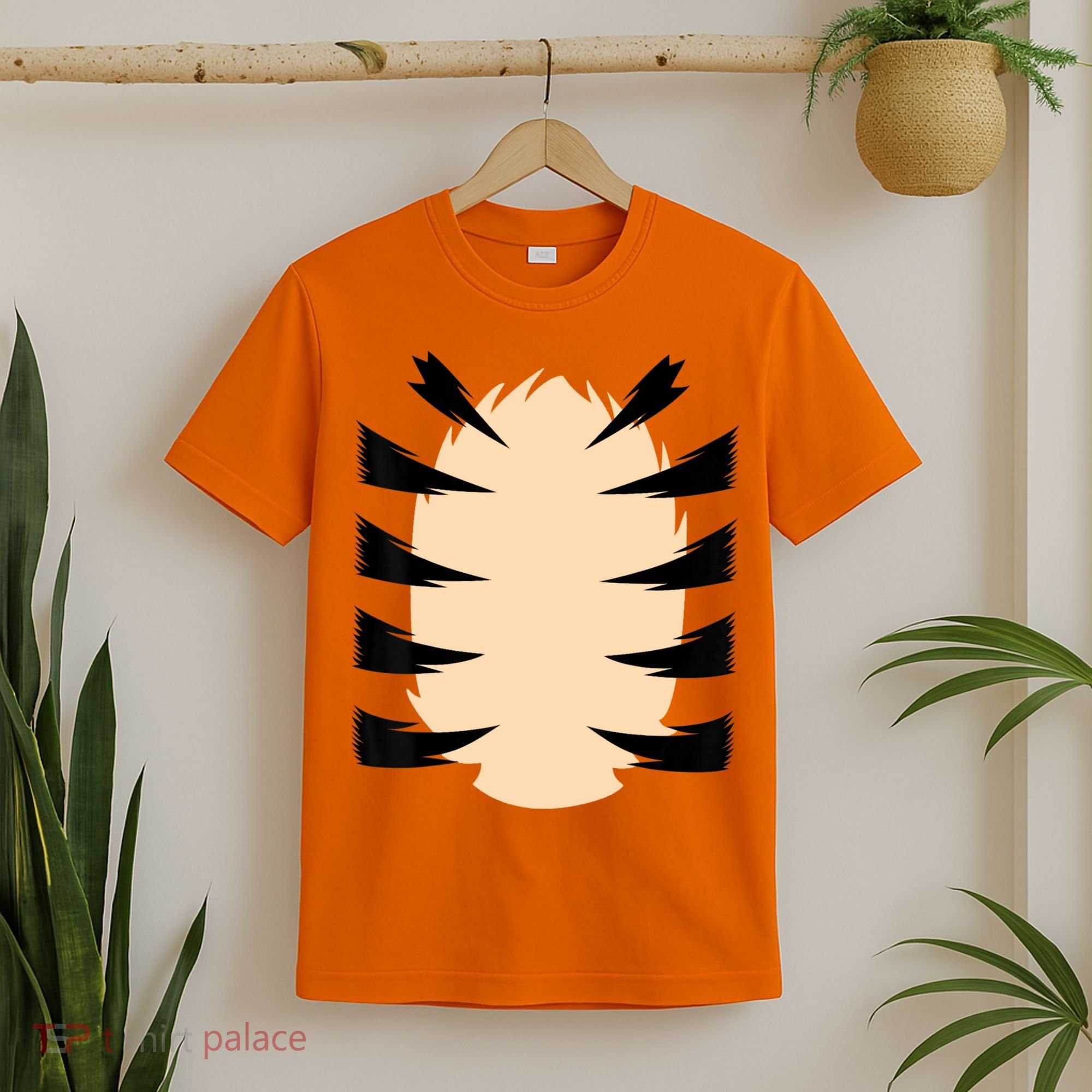 FRONT & BACK Orange Tiger Costume DIY Halloween Costume T-Shirt