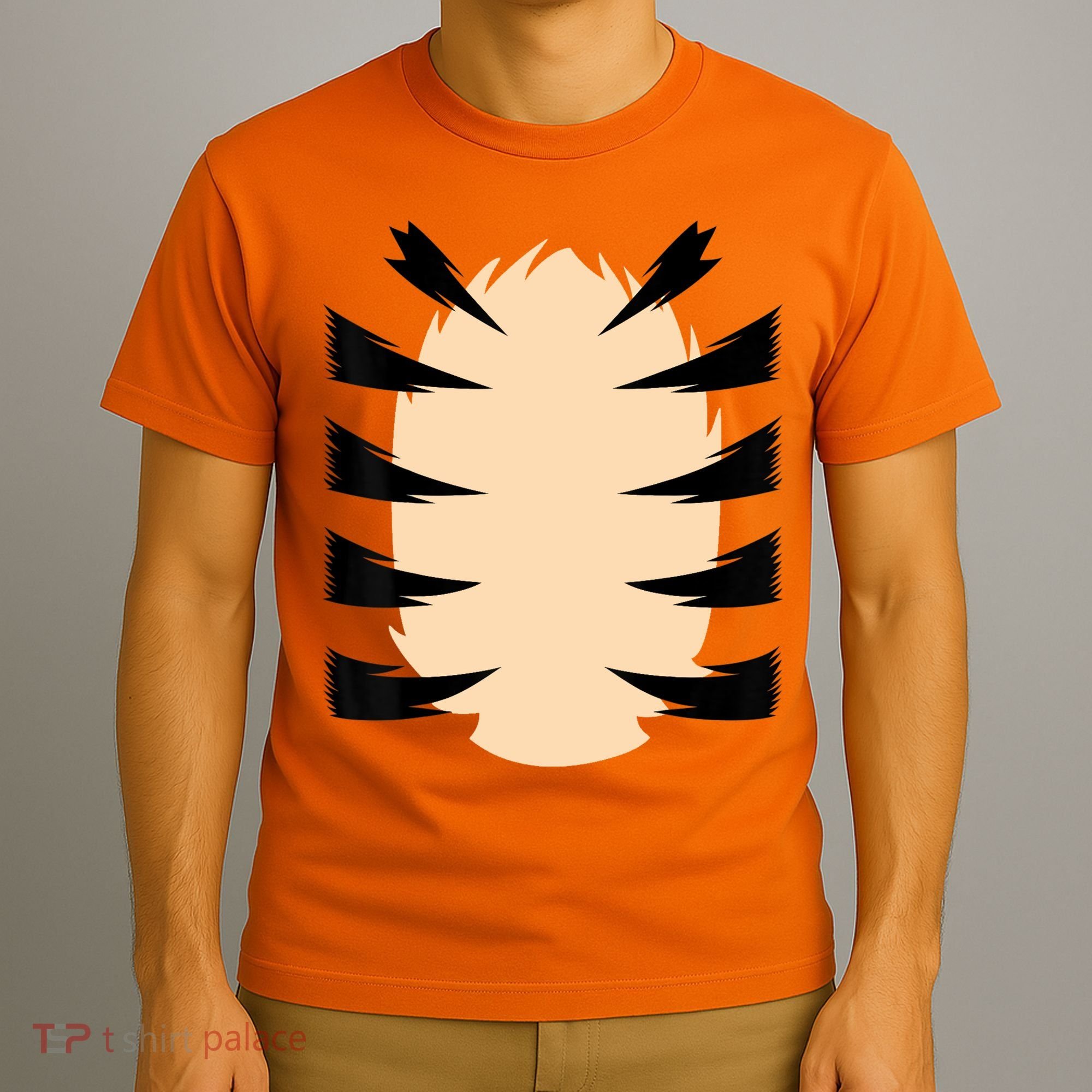 FRONT & BACK Orange Tiger Costume DIY Halloween Costume T-Shirt