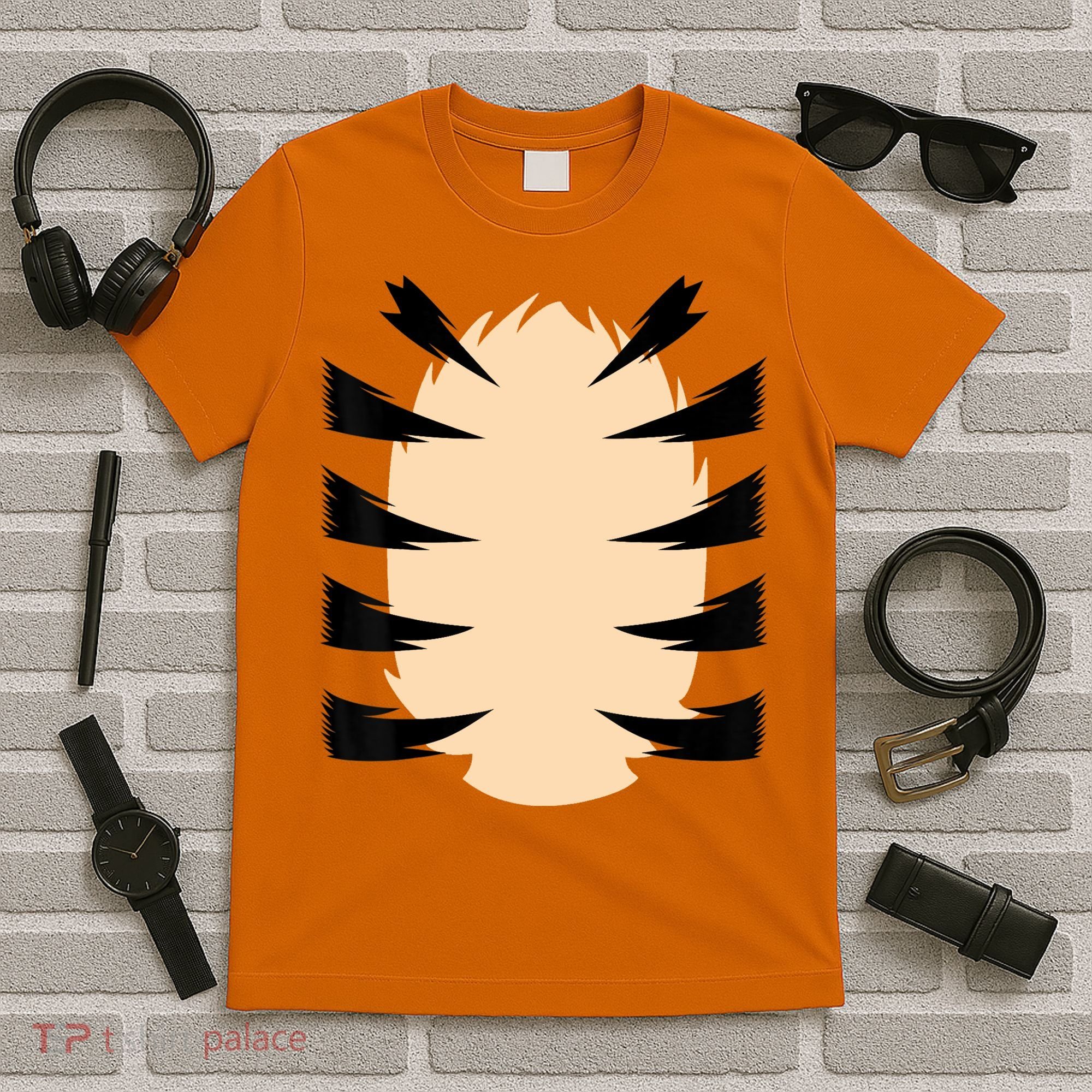 FRONT & BACK Orange Tiger Costume DIY Halloween Costume T-Shirt