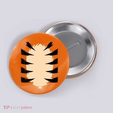 FRONT & BACK Orange Tiger Costume DIY Halloween Costume Button
