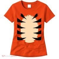 FRONT & BACK Orange Tiger Costume DIY Halloween Costume Women's T-Shirt thumb 0