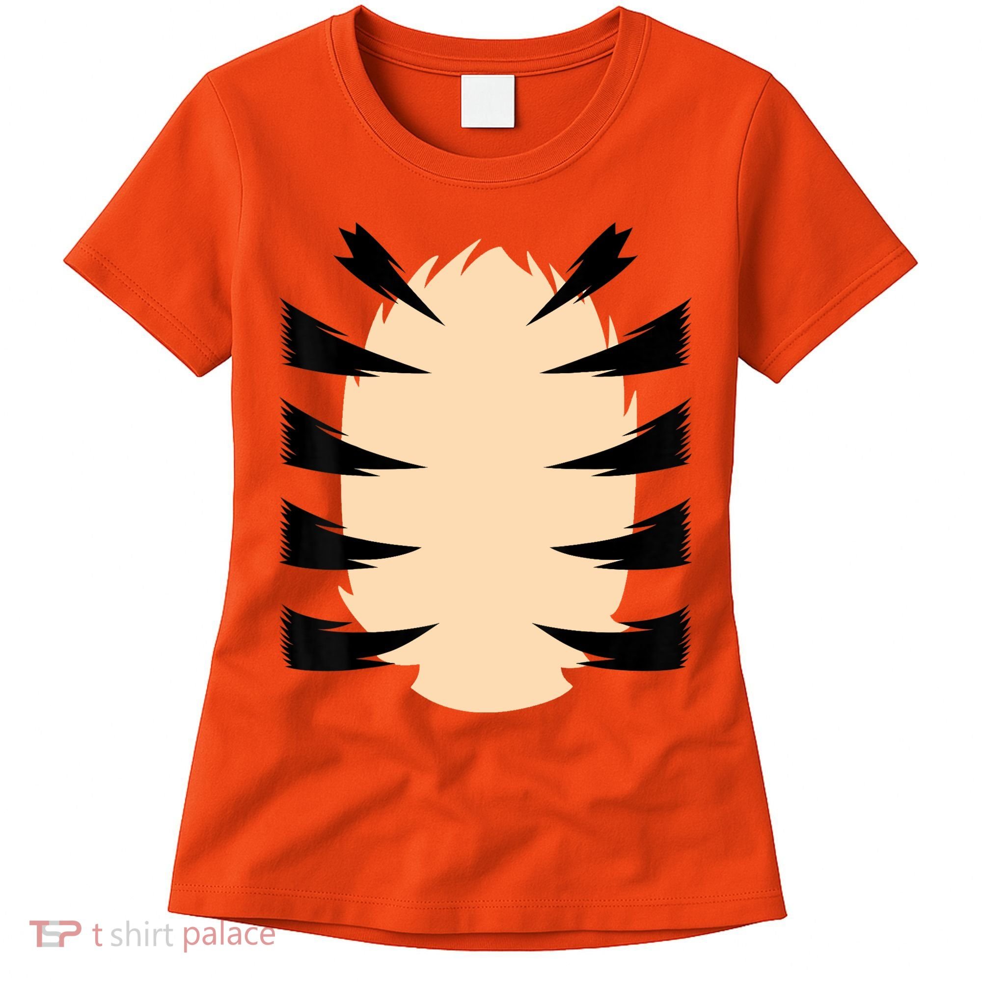 FRONT & BACK Orange Tiger Costume DIY Halloween Costume Women's T-Shirt