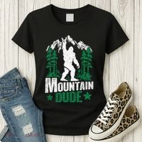 Funny Bigfoot Outdoor Adventures Mountain Dude Women's T-Shirt thumb 3