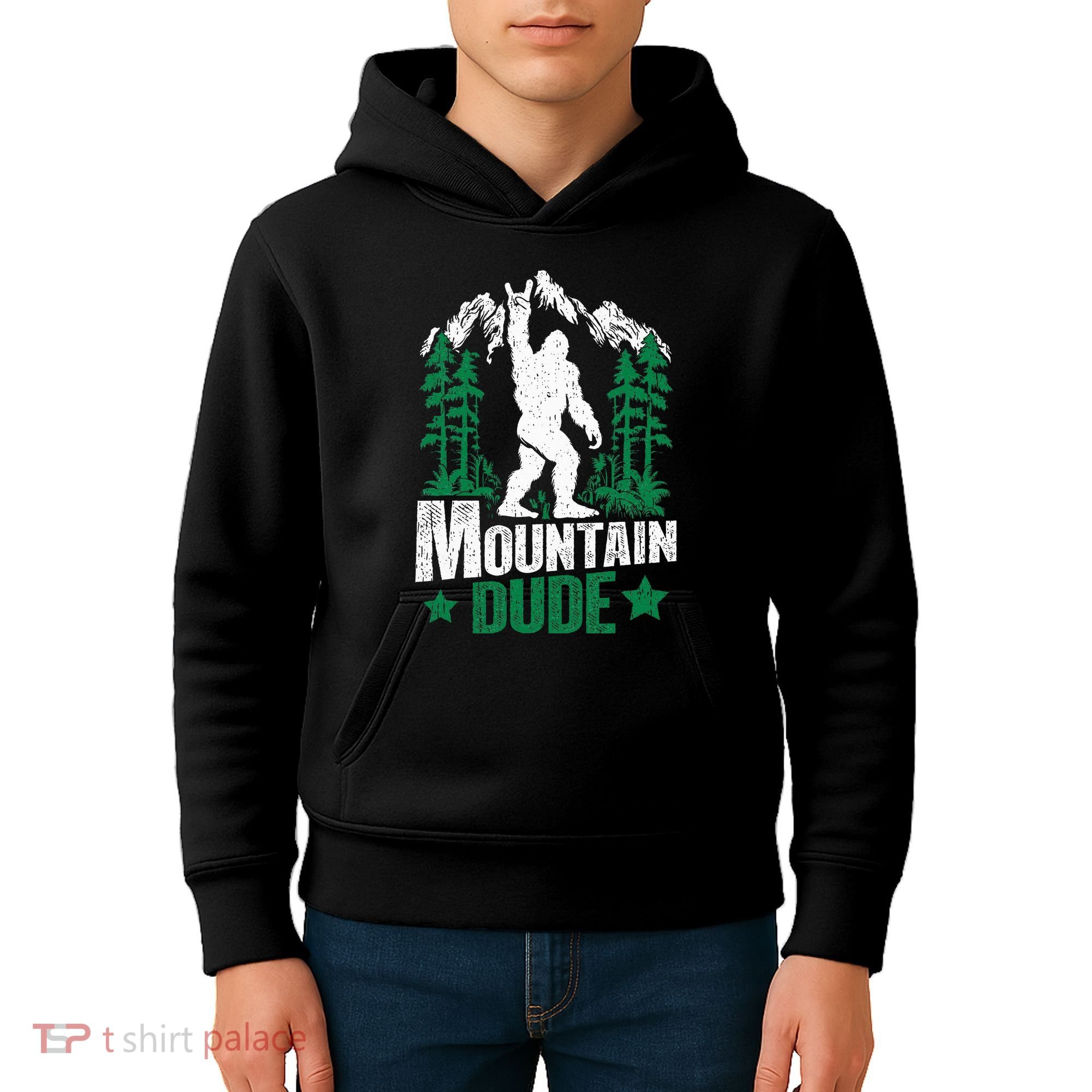 Funny Bigfoot Outdoor Adventures Mountain Dude Kids Hoodie