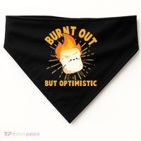 Funny Burnt Out But Optimistic Marshmallow USA-Made Doggie Bandana thumb 0