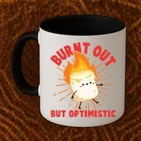 Funny Burnt Out But Optimistic Marshmallow Coffee Mug thumb 2