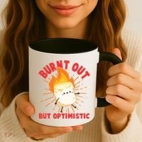 Funny Burnt Out But Optimistic Marshmallow Coffee Mug thumb 3