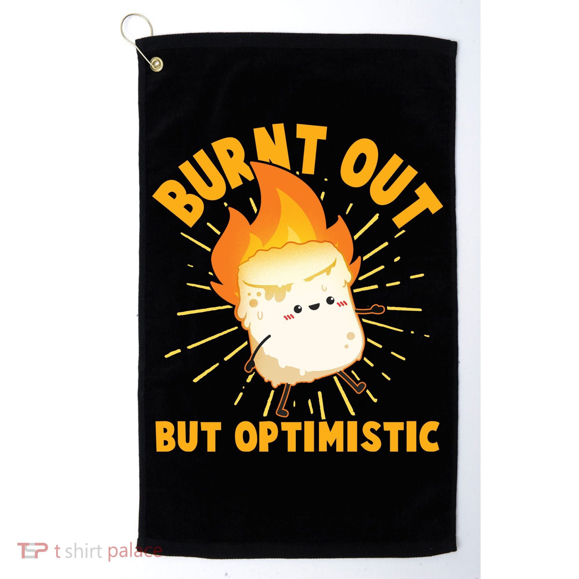 Funny Burnt Out But Optimistic Marshmallow Golf Towel
