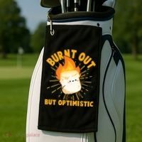 Funny Burnt Out But Optimistic Marshmallow Golf Towel thumb 2