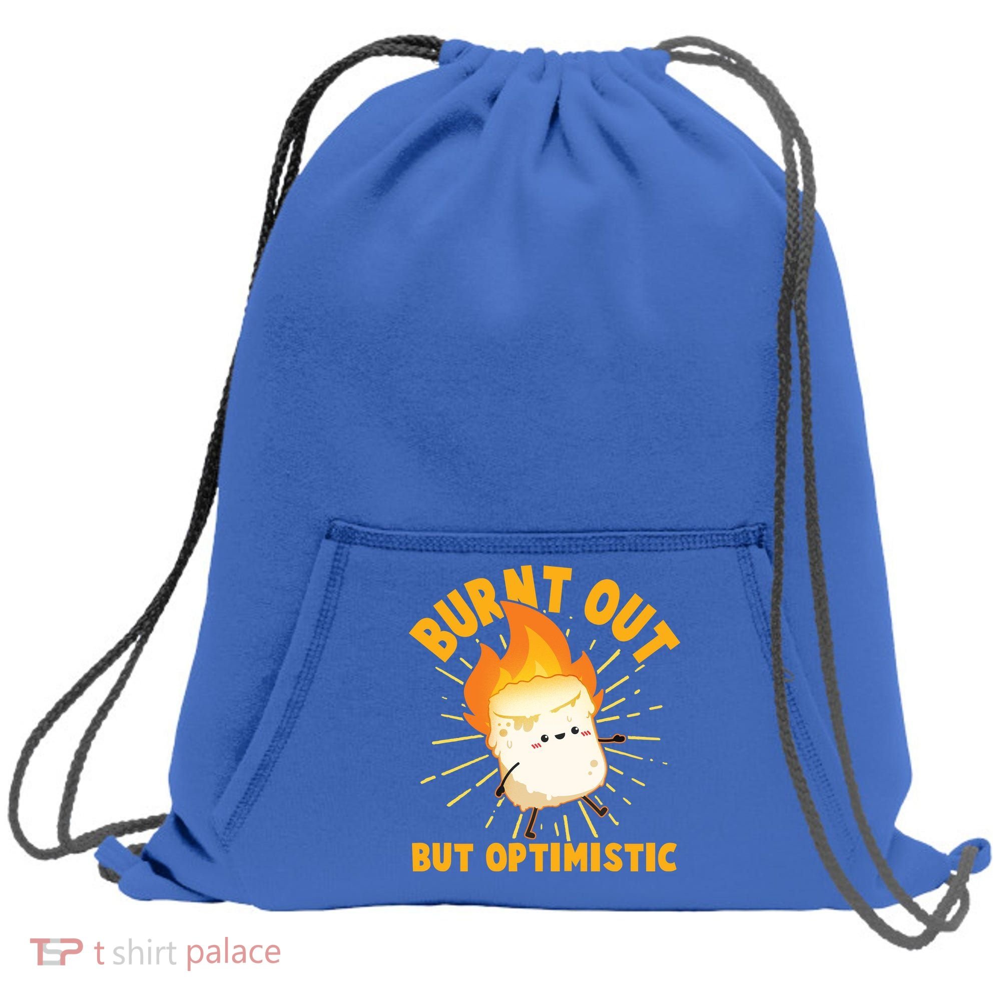Funny Burnt Out But Optimistic Marshmallow Sweatshirt Cinch Pack Bag