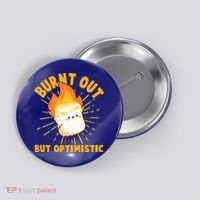 Funny Burnt Out But Optimistic Marshmallow Button thumb 0
