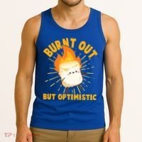 Funny Burnt Out But Optimistic Marshmallow Tank Top thumb 3