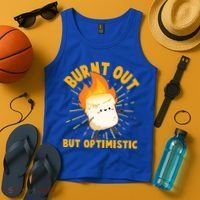 Funny Burnt Out But Optimistic Marshmallow Tank Top thumb 4