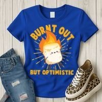 Funny Burnt Out But Optimistic Marshmallow Women's T-Shirt thumb 3
