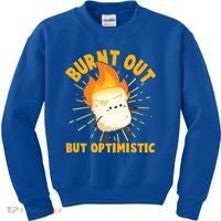 Funny Burnt Out But Optimistic Marshmallow Kids Sweatshirt thumb 0