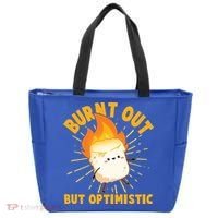 Funny Burnt Out But Optimistic Marshmallow Tote Bag thumb 0