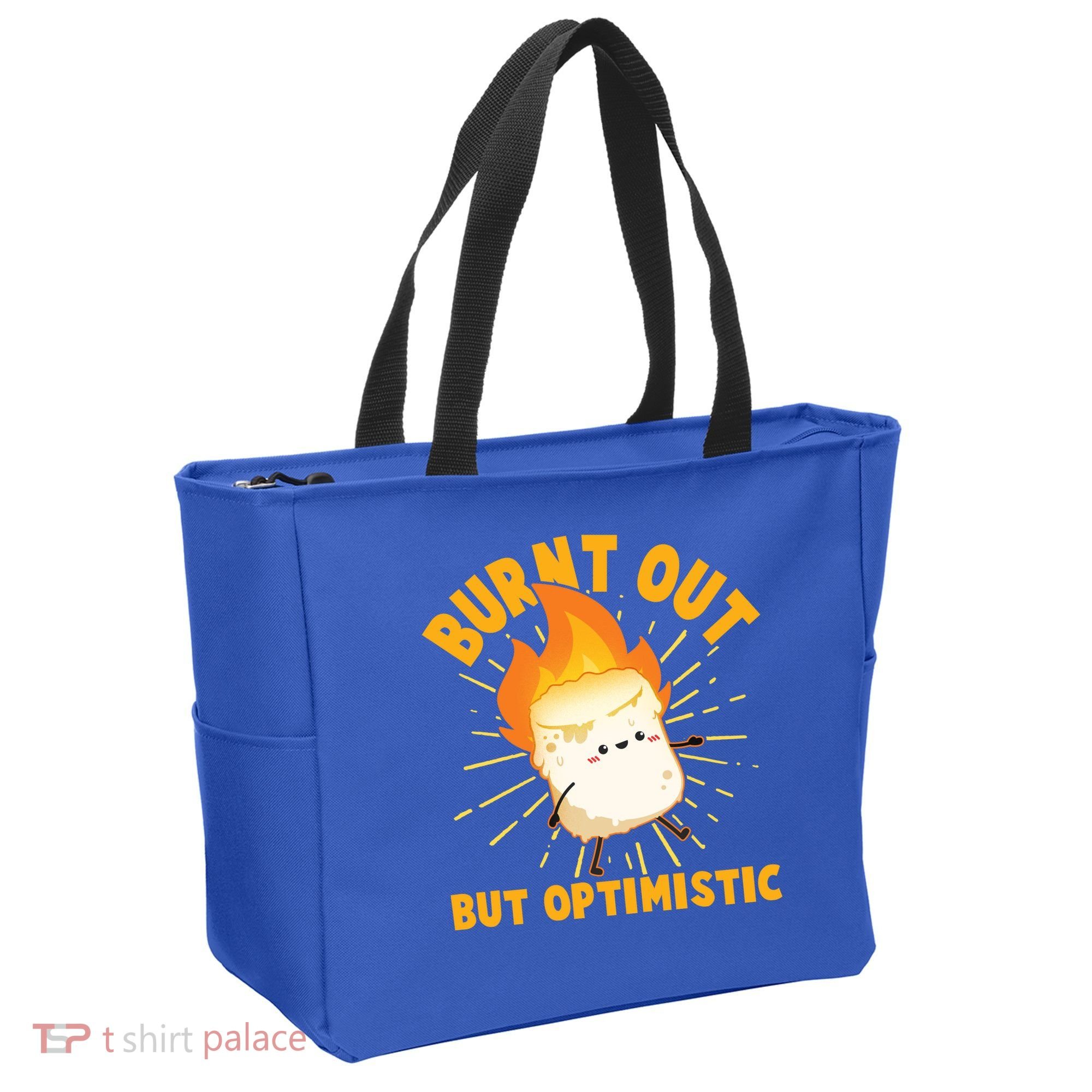 Funny Burnt Out But Optimistic Marshmallow Tote Bag