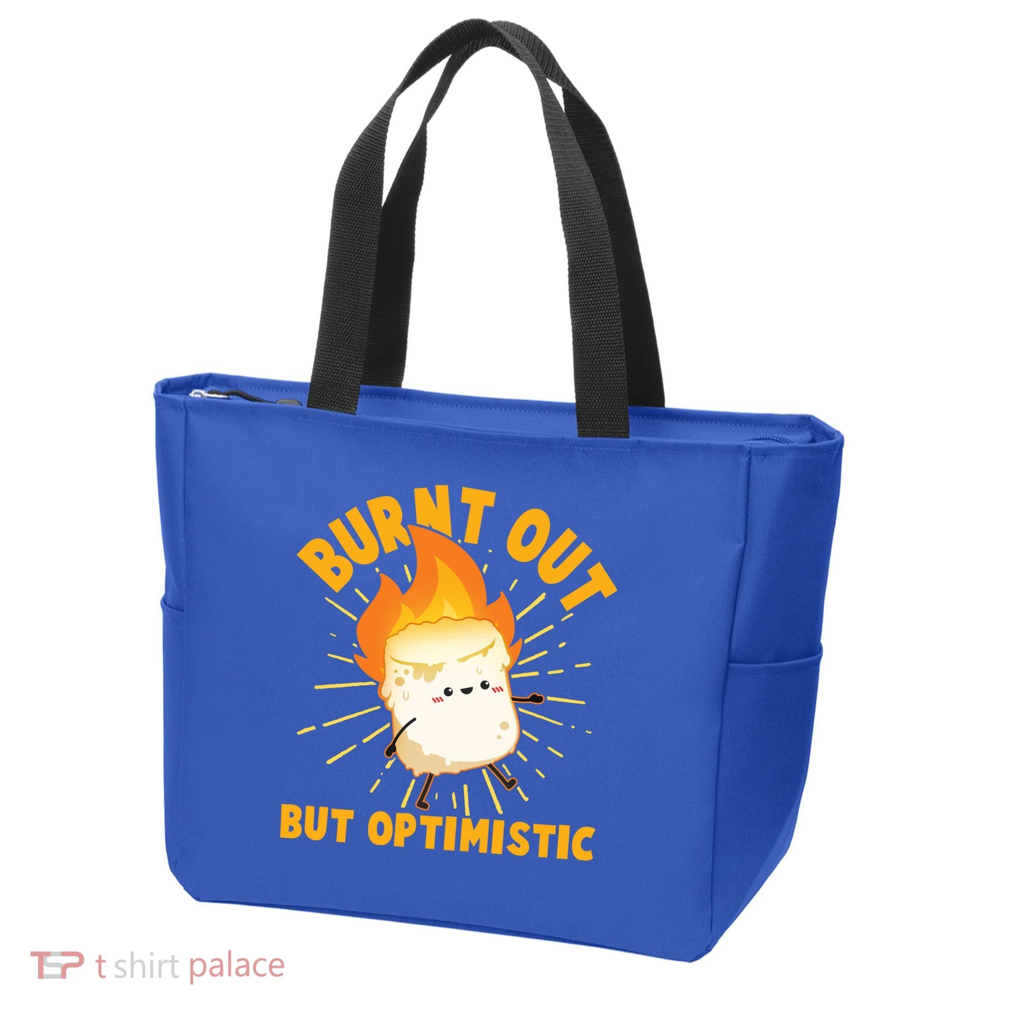 Funny Burnt Out But Optimistic Marshmallow Tote Bag