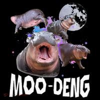 Famous Baby Pygmy Hippo Moo Deng Button thumb 1