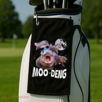 Famous Baby Pygmy Hippo Moo Deng Golf Towel thumb 2