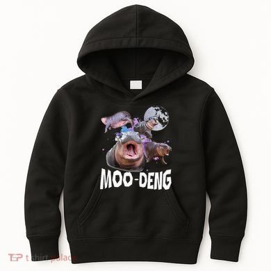 Famous Baby Pygmy Hippo Moo Deng Kids Hoodie