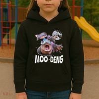 Famous Baby Pygmy Hippo Moo Deng Kids Hoodie thumb 3
