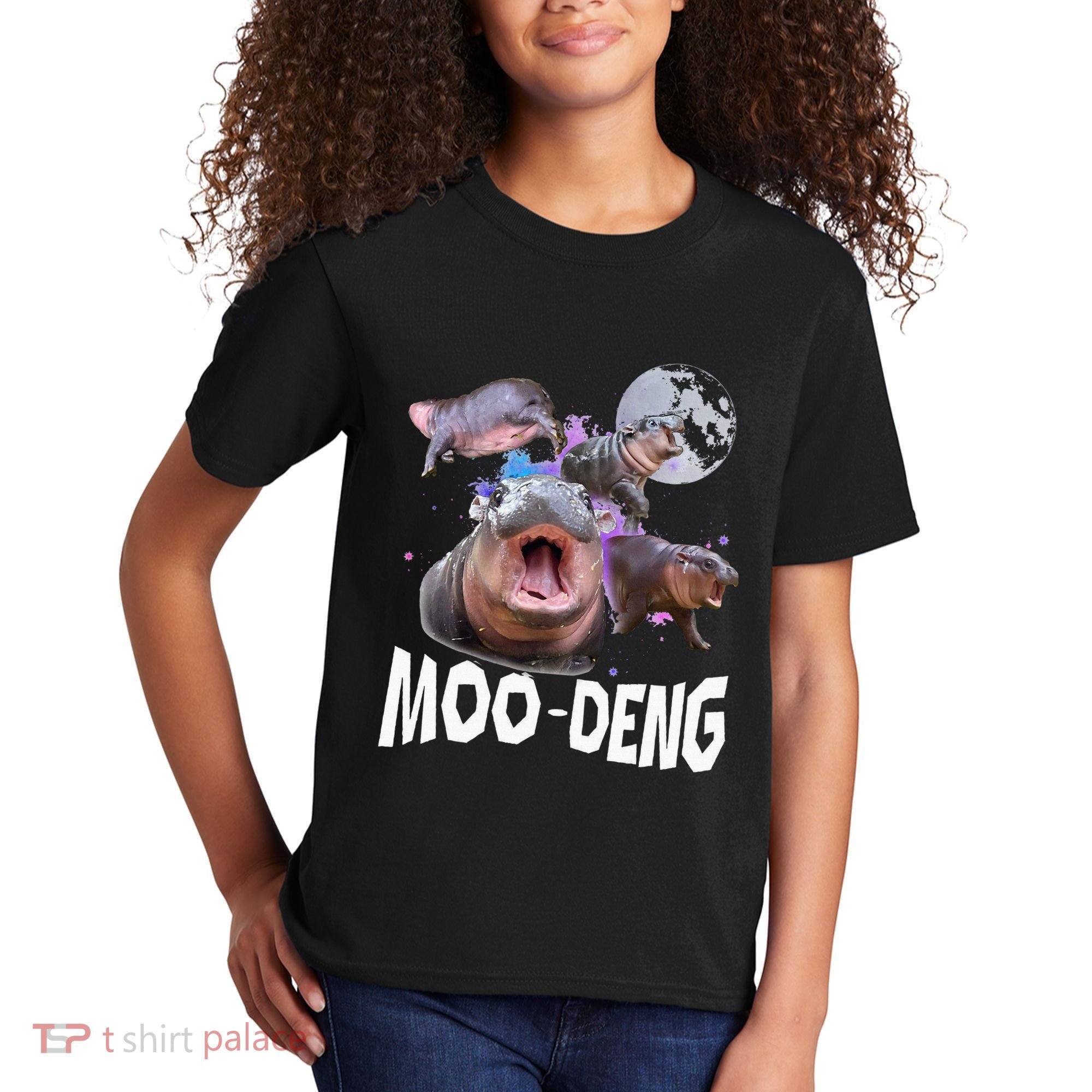 Famous Baby Pygmy Hippo Moo Deng Kids T-Shirt