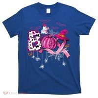 Funny Boo Pumpkin Witch Pink Ribbon Breast Cancer Halloween T-Shirt thumb 0
