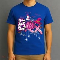Funny Boo Pumpkin Witch Pink Ribbon Breast Cancer Halloween T-Shirt thumb 3