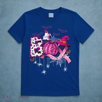 Funny Boo Pumpkin Witch Pink Ribbon Breast Cancer Halloween T-Shirt thumb 5