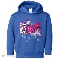 Funny Boo Pumpkin Witch Pink Ribbon Breast Cancer Halloween Toddler Hoodie thumb 0