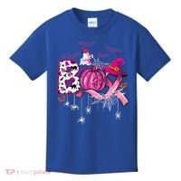 Funny Boo Pumpkin Witch Pink Ribbon Breast Cancer Halloween Kids T-Shirt thumb 0