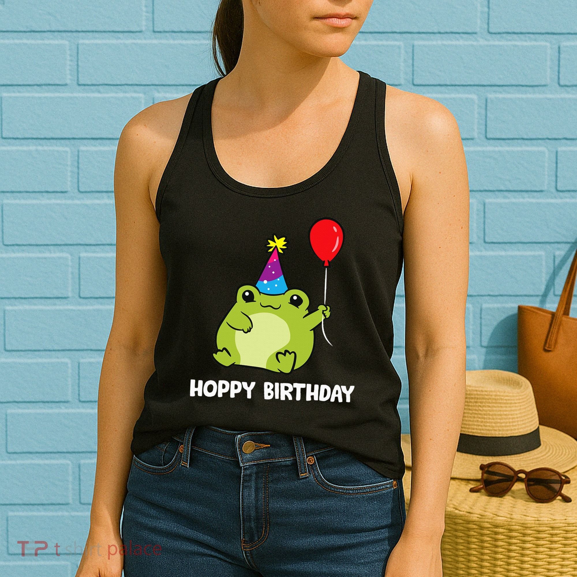 Frog Birthday Present Happy Birthday Cute Frog Women's Tank Top