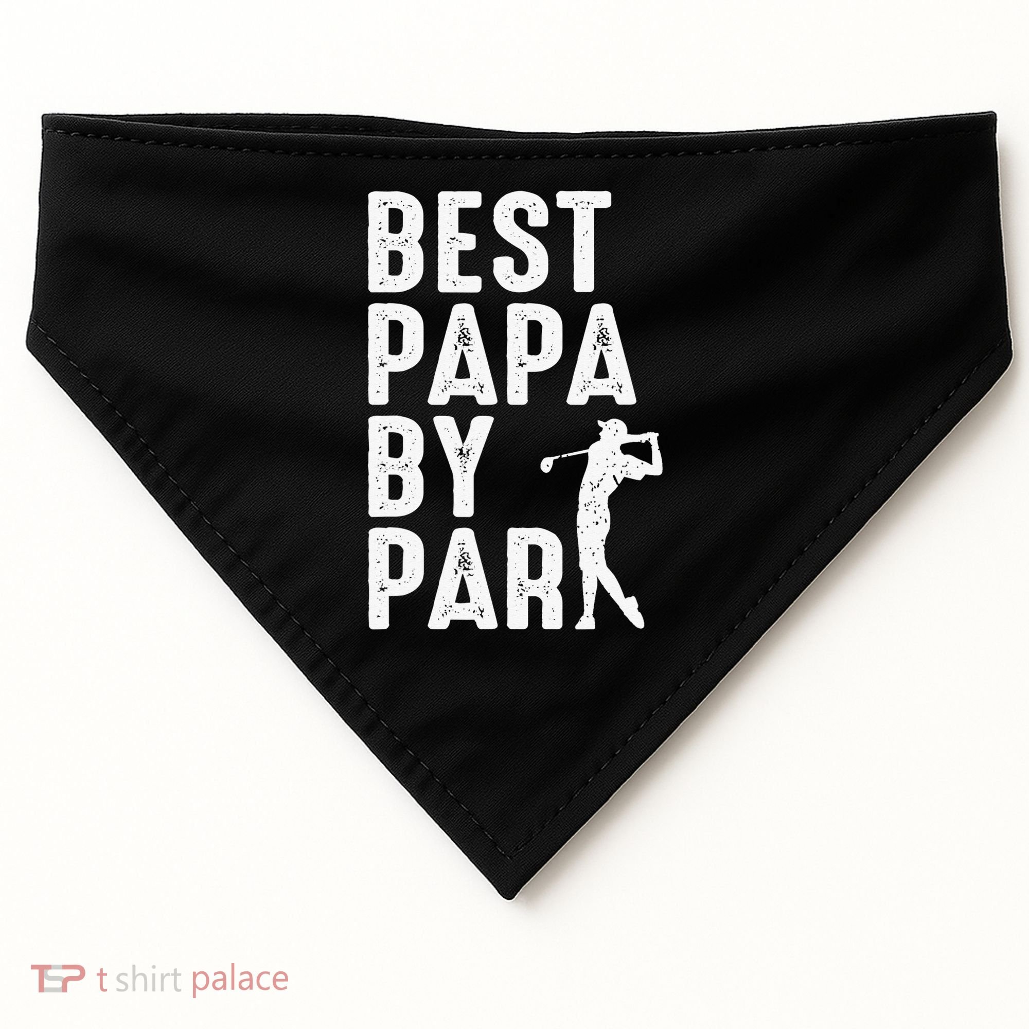 Funny Best Papa By Par Father's Day Golf Gift Grandpa USA-Made Doggie Bandana