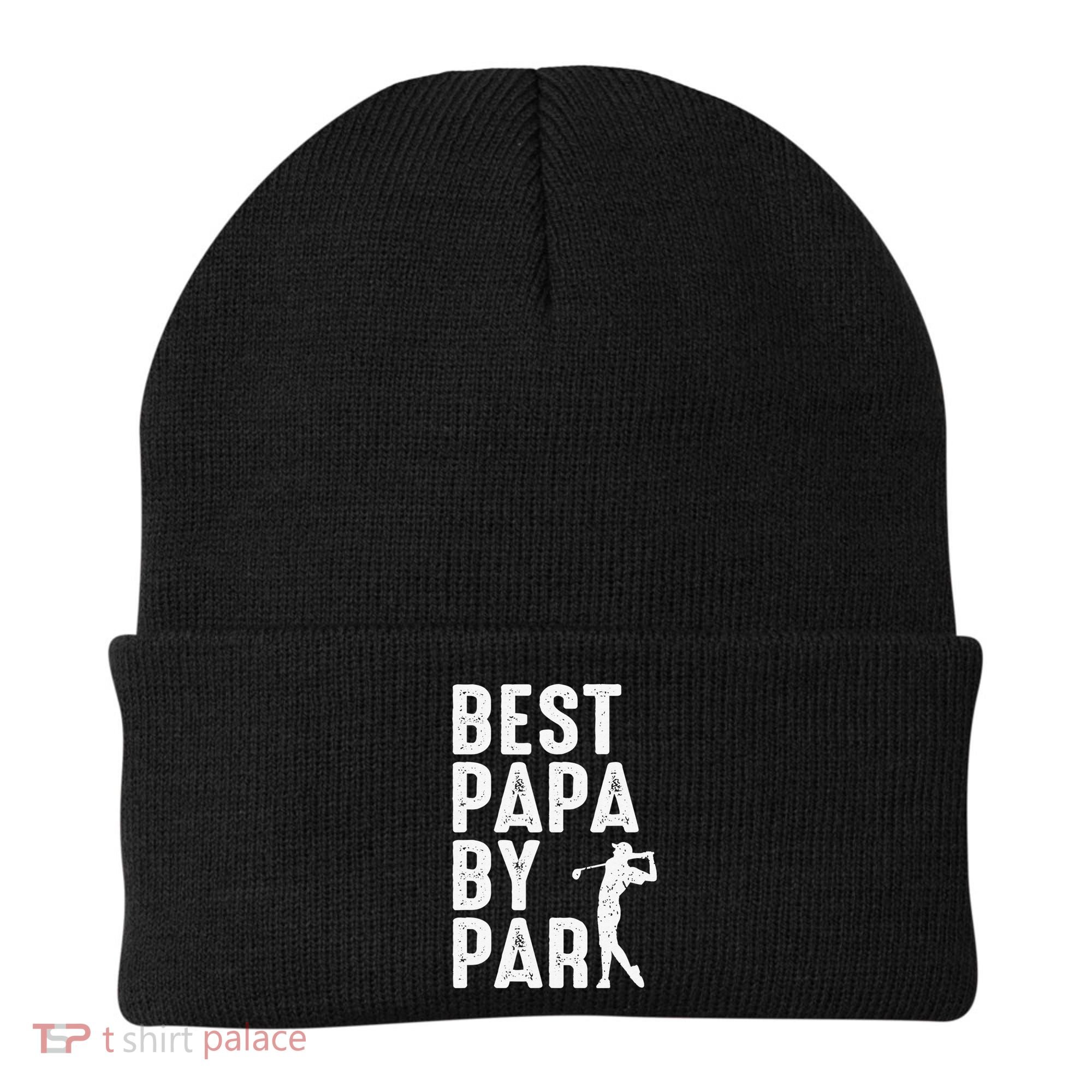 Funny Best Papa By Par Father's Day Golf Gift Grandpa Beanie