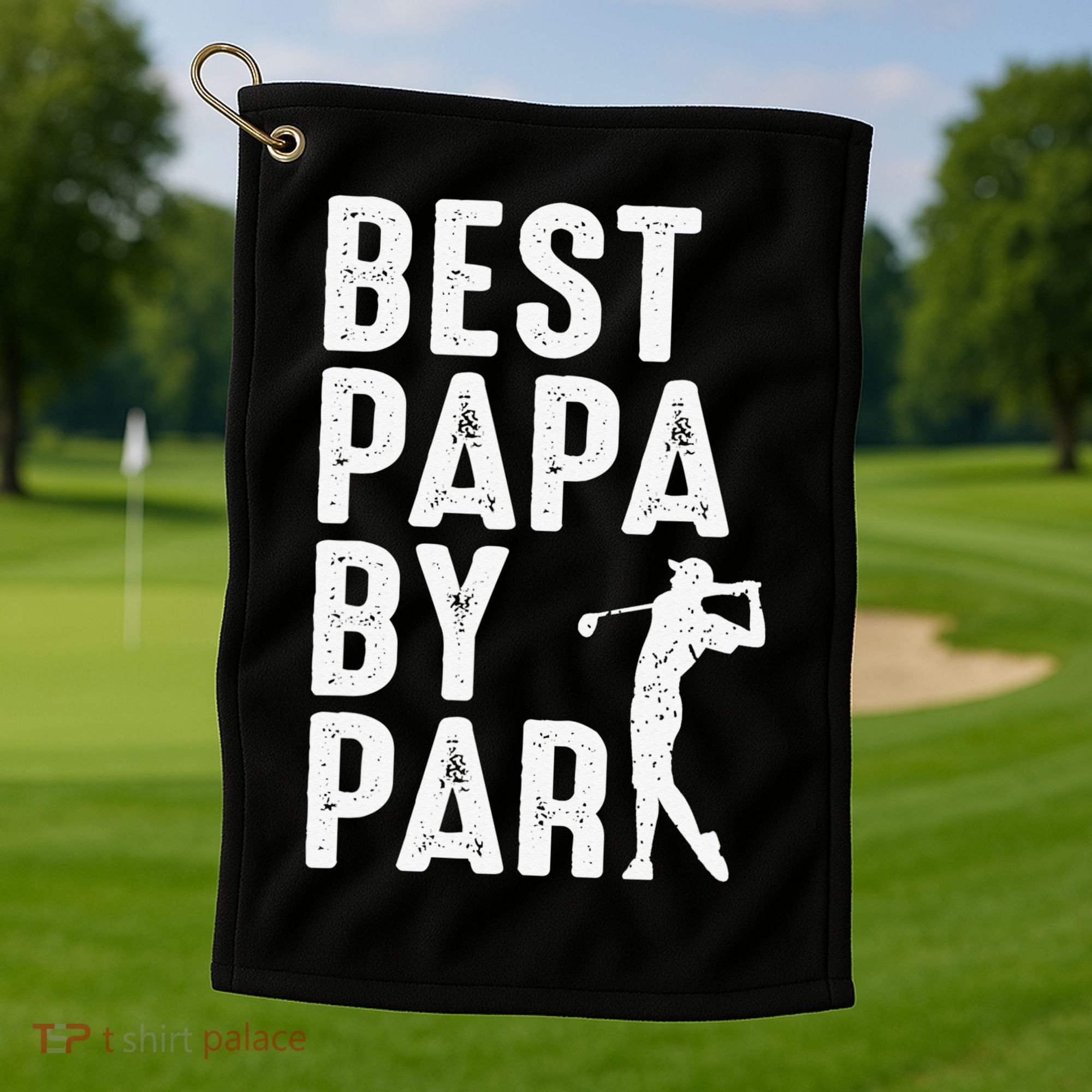 Funny Best Papa By Par Father's Day Golf Gift Grandpa Golf Towel