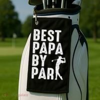 Funny Best Papa By Par Father's Day Golf Gift Grandpa Golf Towel thumb 2