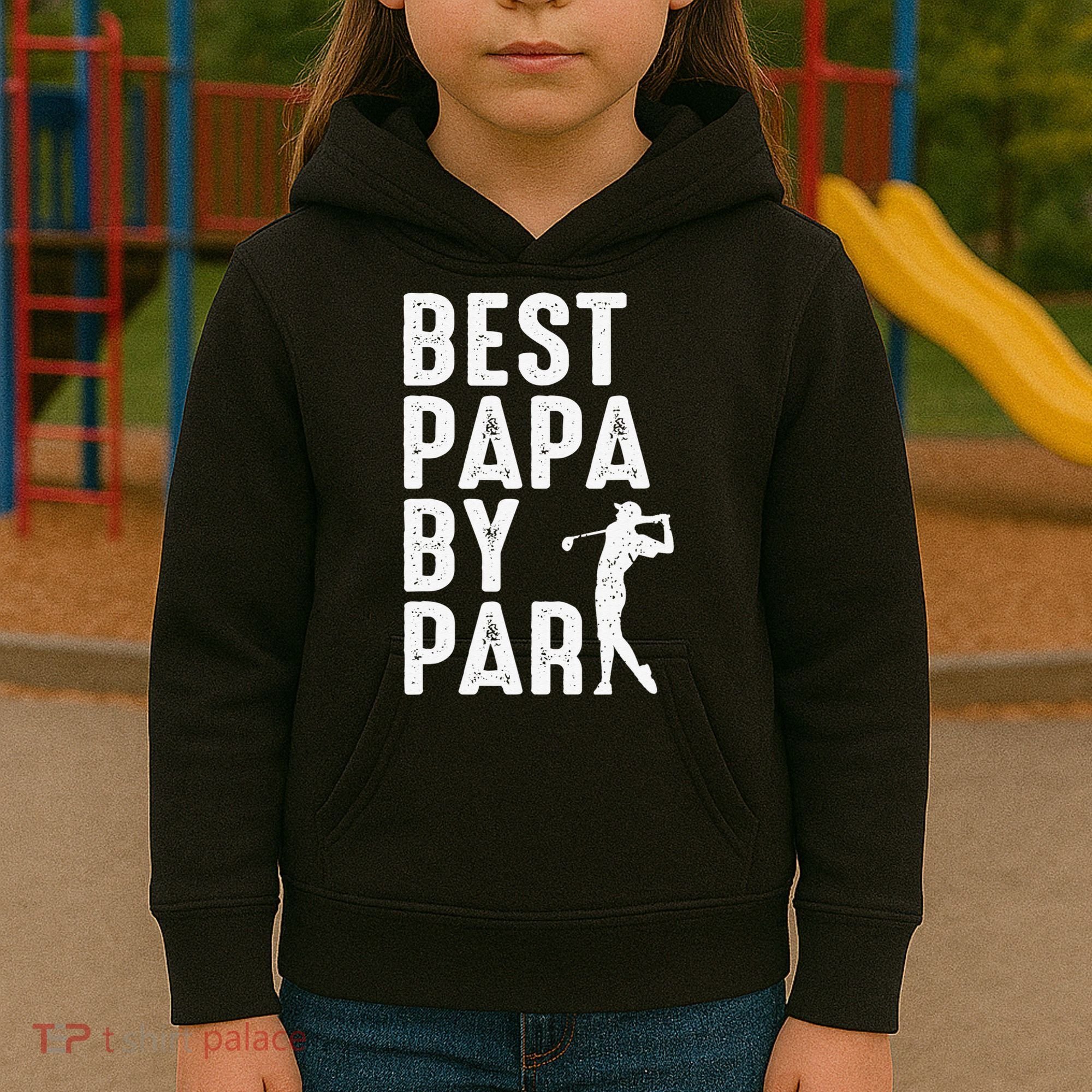 Funny Best Papa By Par Father's Day Golf Gift Grandpa Kids Hoodie