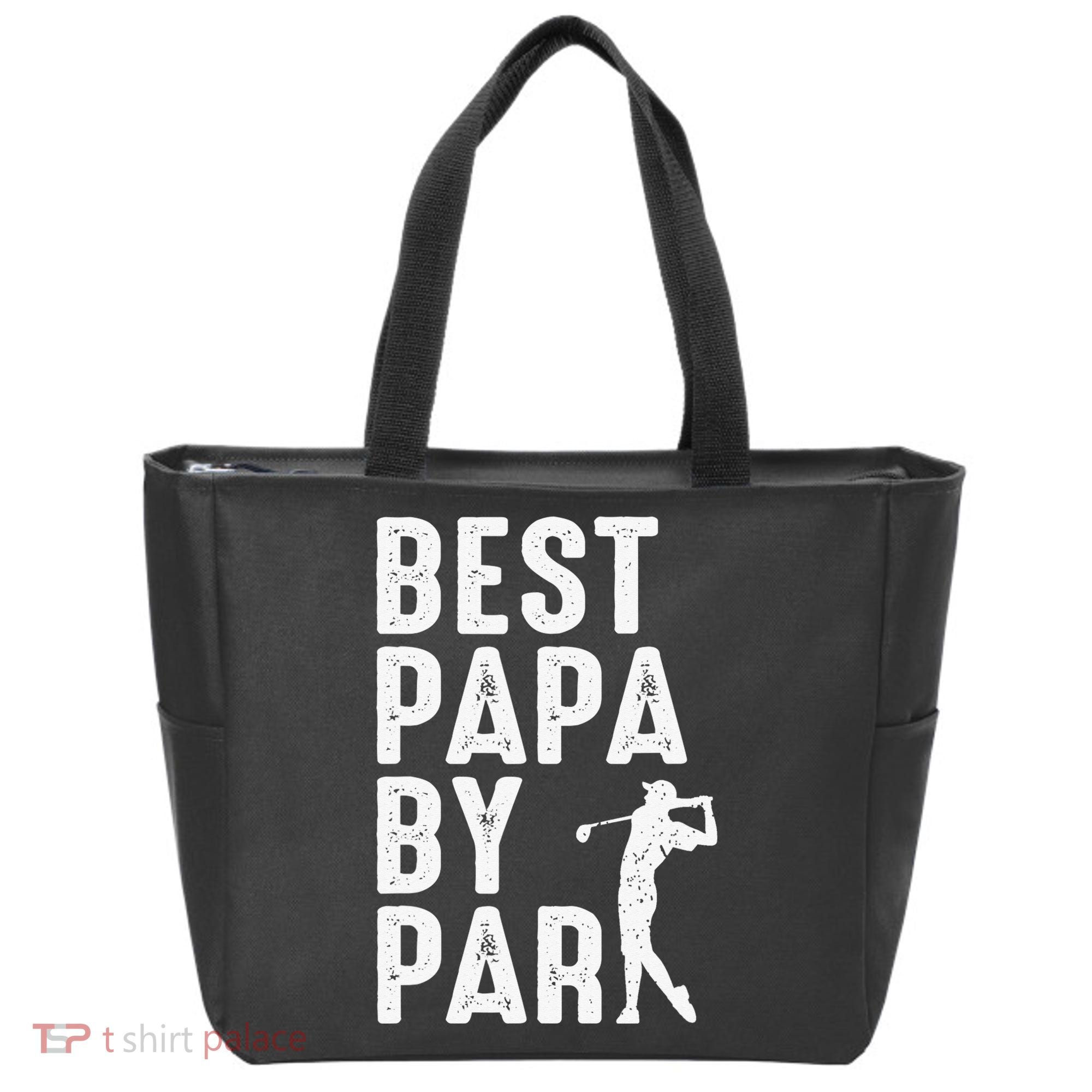Funny Best Papa By Par Father's Day Golf Gift Grandpa Tote Bag