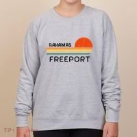 Freeport Bahamas Palm Tree Beach Retro Cool Sunset Novelty Women's Sweatshirt thumb 0