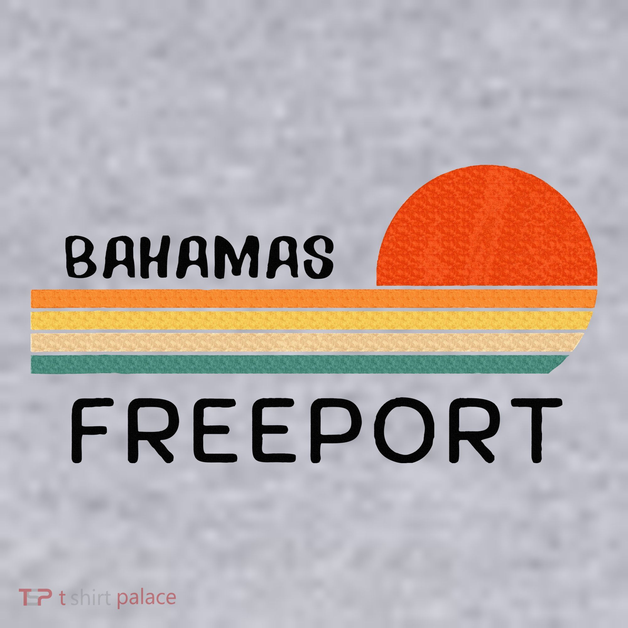 Freeport Bahamas Palm Tree Beach Retro Cool Sunset Novelty Women's Sweatshirt