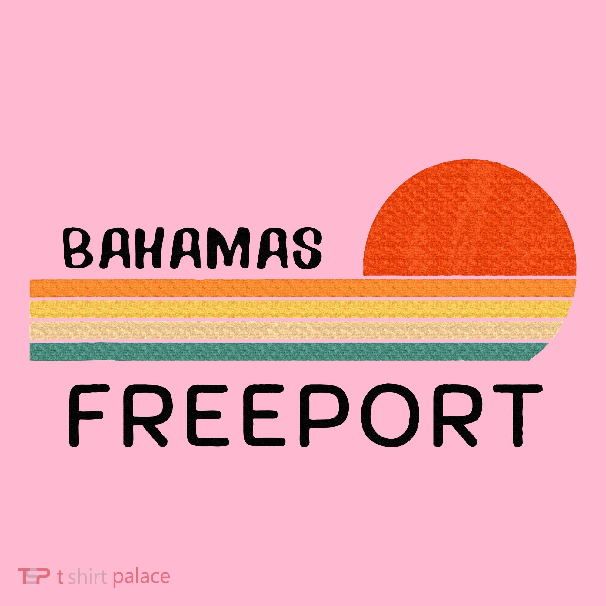 Freeport Bahamas Palm Tree Beach Retro Cool Sunset Novelty Coaster
