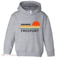 Freeport Bahamas Palm Tree Beach Retro Cool Sunset Novelty Toddler Hoodie thumb 0
