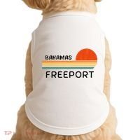 Freeport Bahamas Palm Tree Beach Retro Cool Sunset Novelty Doggie Tank thumb 0