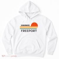 Freeport Bahamas Palm Tree Beach Retro Cool Sunset Novelty Hoodie thumb 0