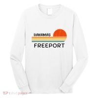 Freeport Bahamas Palm Tree Beach Retro Cool Sunset Novelty Long Sleeve Shirt thumb 0